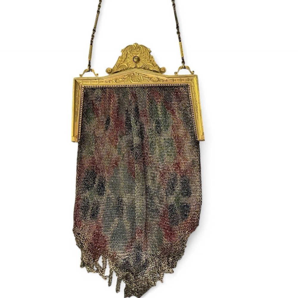Vintage Gold Frame Mesh Purse